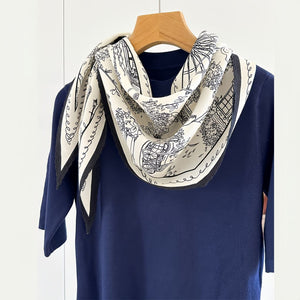 MaraSilk Pure Mulberry Silk-Wool Scarf - Diamond MS812