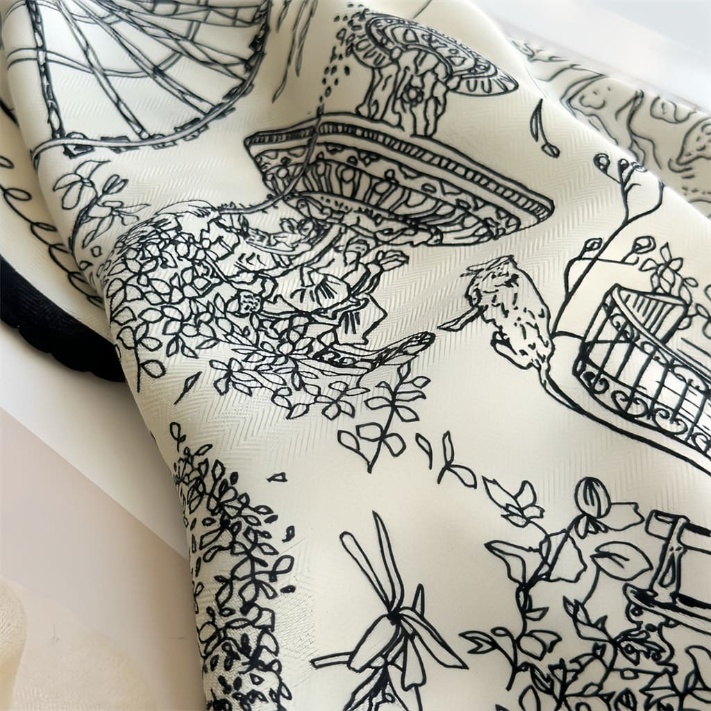 MaraSilk Pure Mulberry Silk-Wool Scarf - Diamond MS812