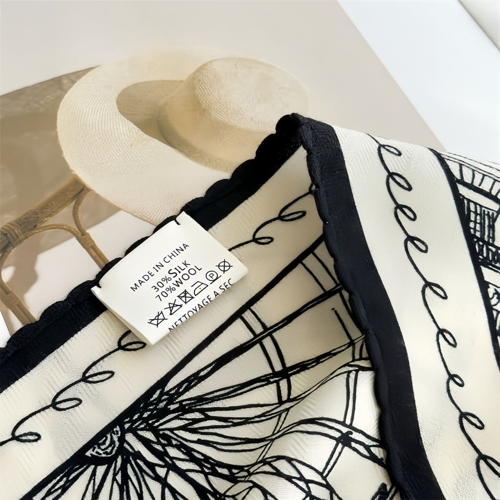 MaraSilk Pure Mulberry Silk-Wool Scarf - Diamond MS812