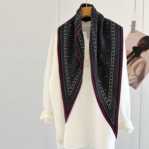 MaraSilk Pure Mulberry Silk-Wool Scarf - Diamond MS812