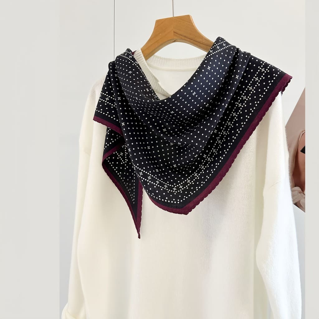 MaraSilk Pure Mulberry Silk-Wool Scarf - Diamond MS812