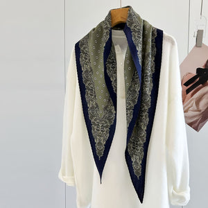 MaraSilk Pure Mulberry Silk-Wool Scarf - Diamond MS812