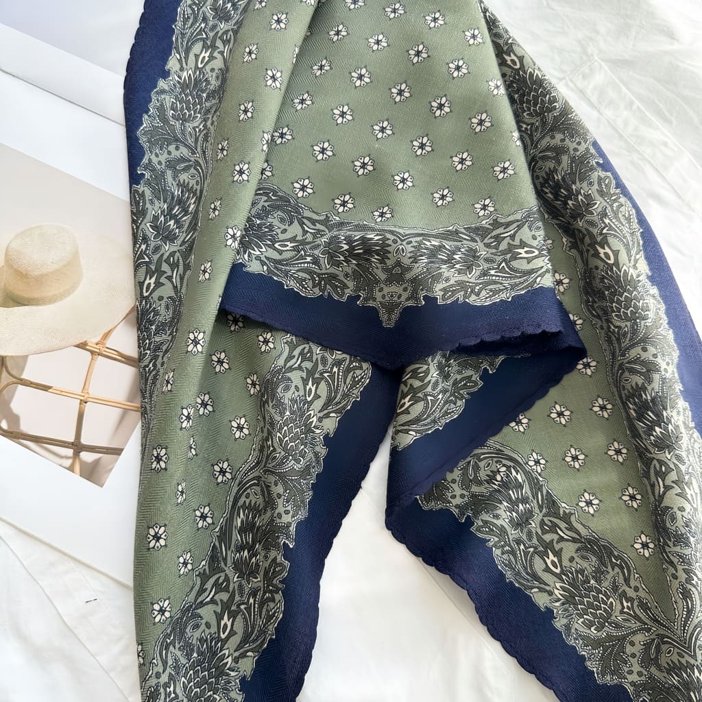 MaraSilk Pure Mulberry Silk-Wool Scarf - Diamond MS812