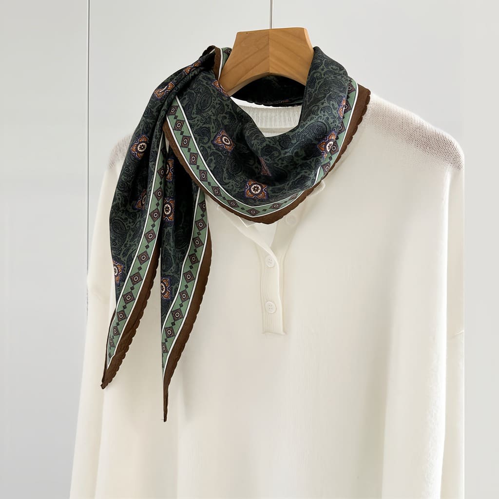 MaraSilk Pure Mulberry Silk-Wool Scarf - Diamond MS812