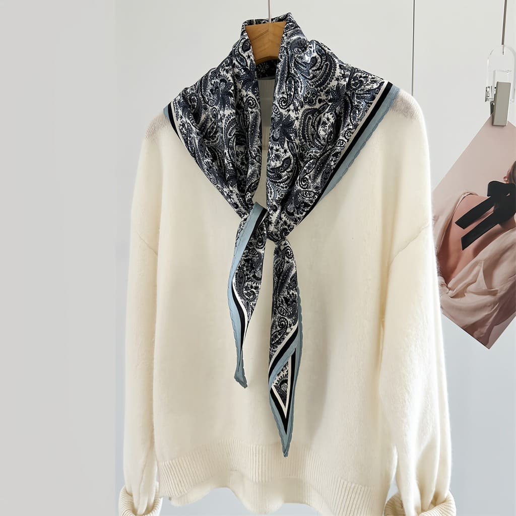 MaraSilk Pure Mulberry Silk-Wool Scarf - Diamond MS812