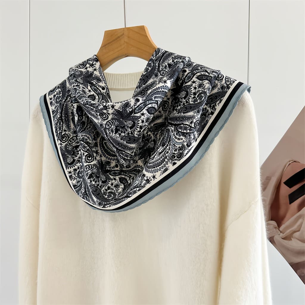 MaraSilk Pure Mulberry Silk-Wool Scarf - Diamond MS812