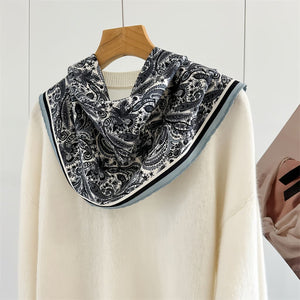 MaraSilk Pure Mulberry Silk-Wool Scarf - Diamond MS812