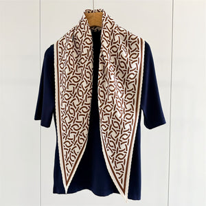 MaraSilk Pure Mulberry Silk-Wool Scarf - Diamond MS812