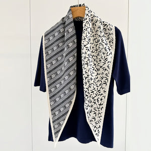 MaraSilk Pure Mulberry Silk-Wool Scarf - Diamond MS812