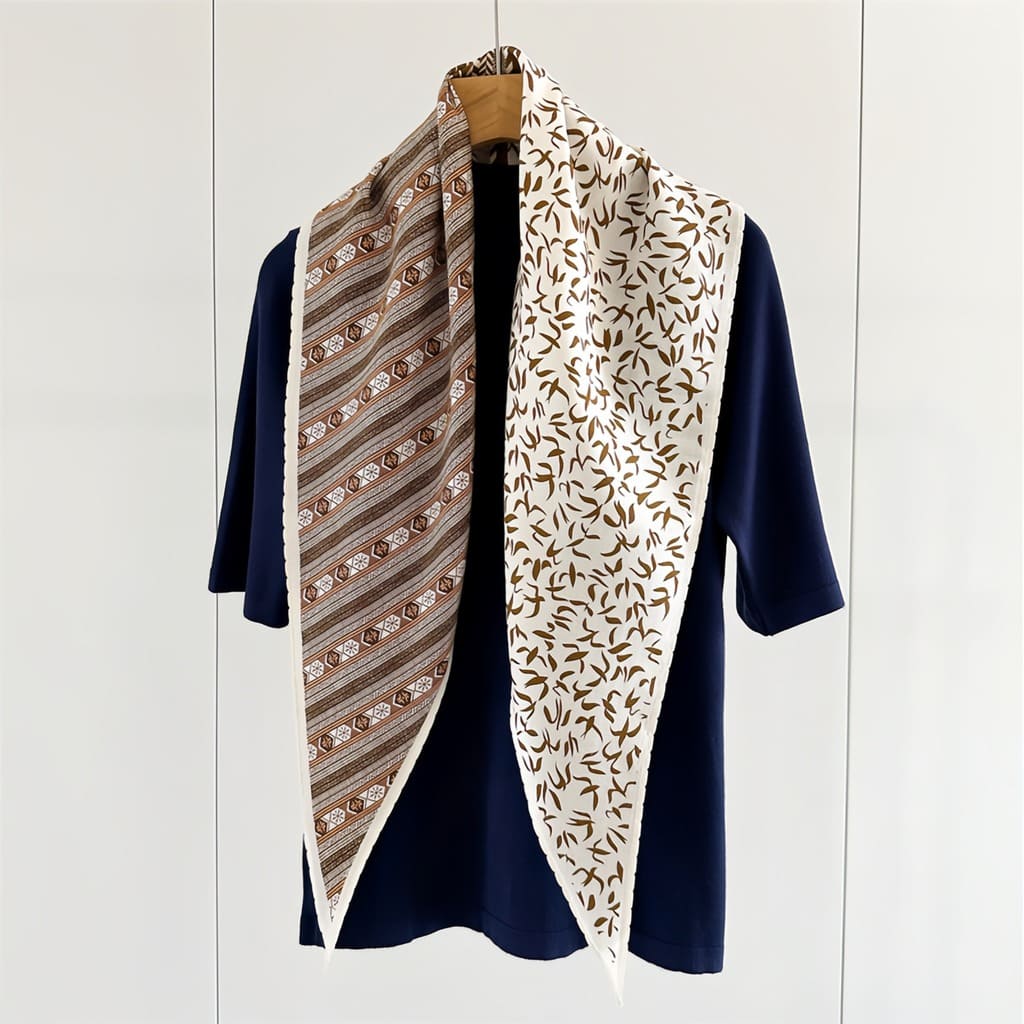 MaraSilk Pure Mulberry Silk-Wool Scarf - Diamond MS812