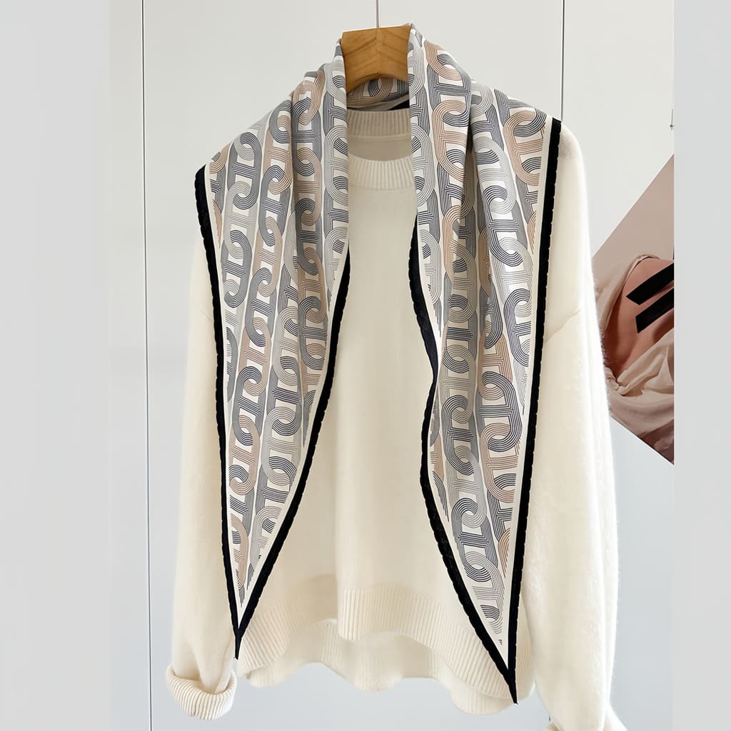 MaraSilk Pure Mulberry Silk-Wool Scarf - Diamond MS813