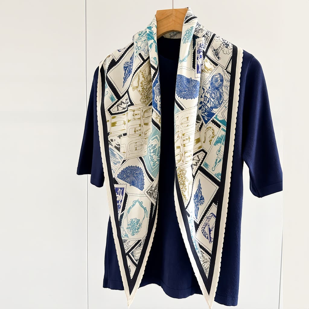 MaraSilk Pure Mulberry Silk-Wool Scarf - Diamond MS813