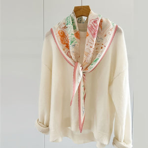 MaraSilk Pure Mulberry Silk-Wool Scarf - Diamond MS813