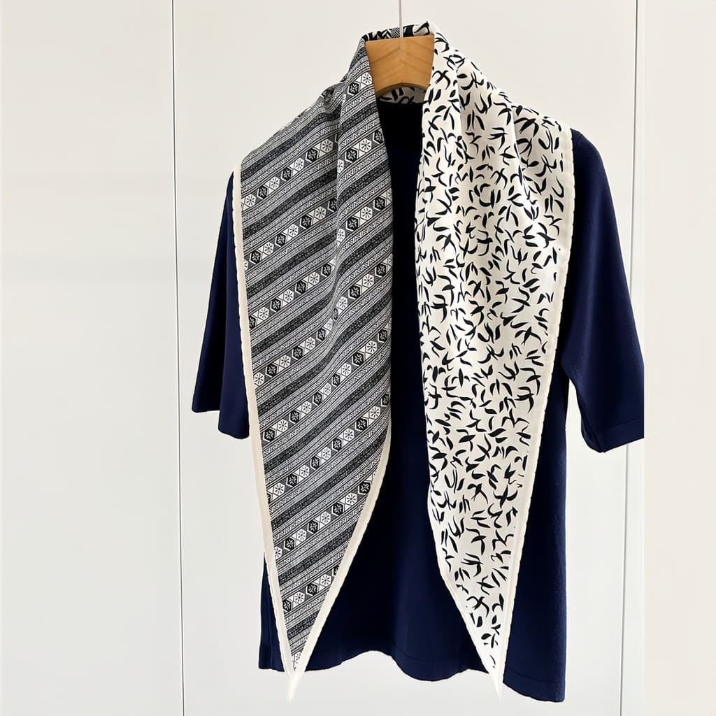 MaraSilk Pure Mulberry Silk-Wool Scarf - Diamond MS813