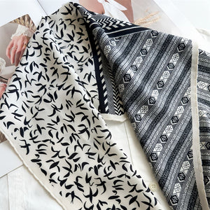 MaraSilk Pure Mulberry Silk-Wool Scarf - Diamond MS813