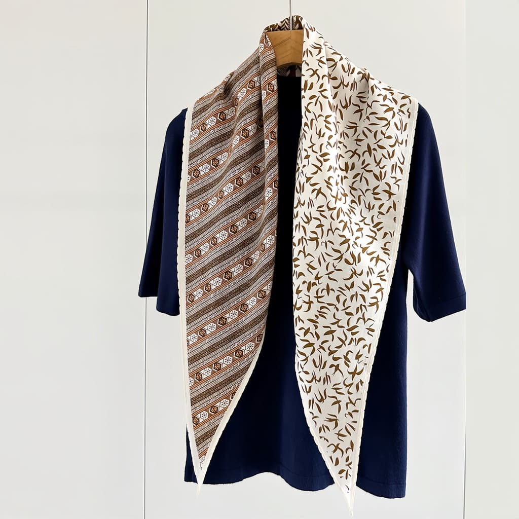 MaraSilk Pure Mulberry Silk-Wool Scarf - Diamond MS813