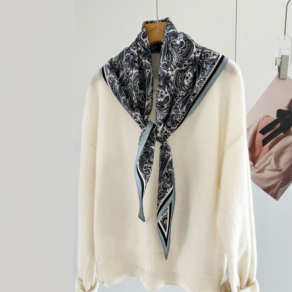 MaraSilk Pure Mulberry Silk-Wool Scarf - Diamond MS813