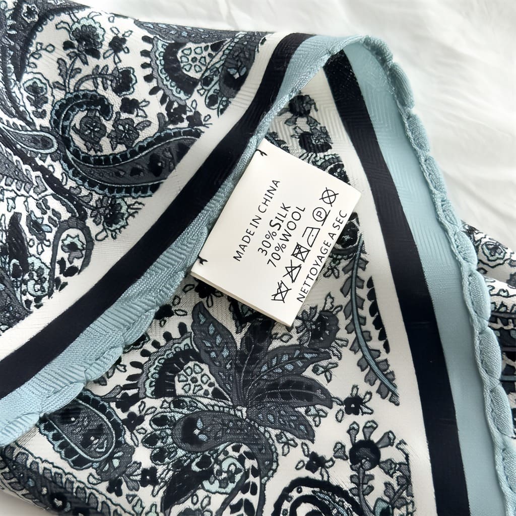 MaraSilk Pure Mulberry Silk-Wool Scarf - Diamond MS813