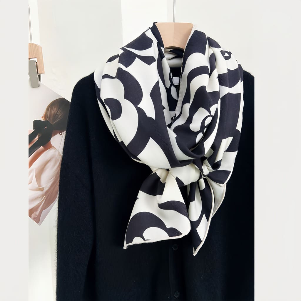 MaraSilk Pure Mulberry Silk-Wool Scarf - Oblong MS826