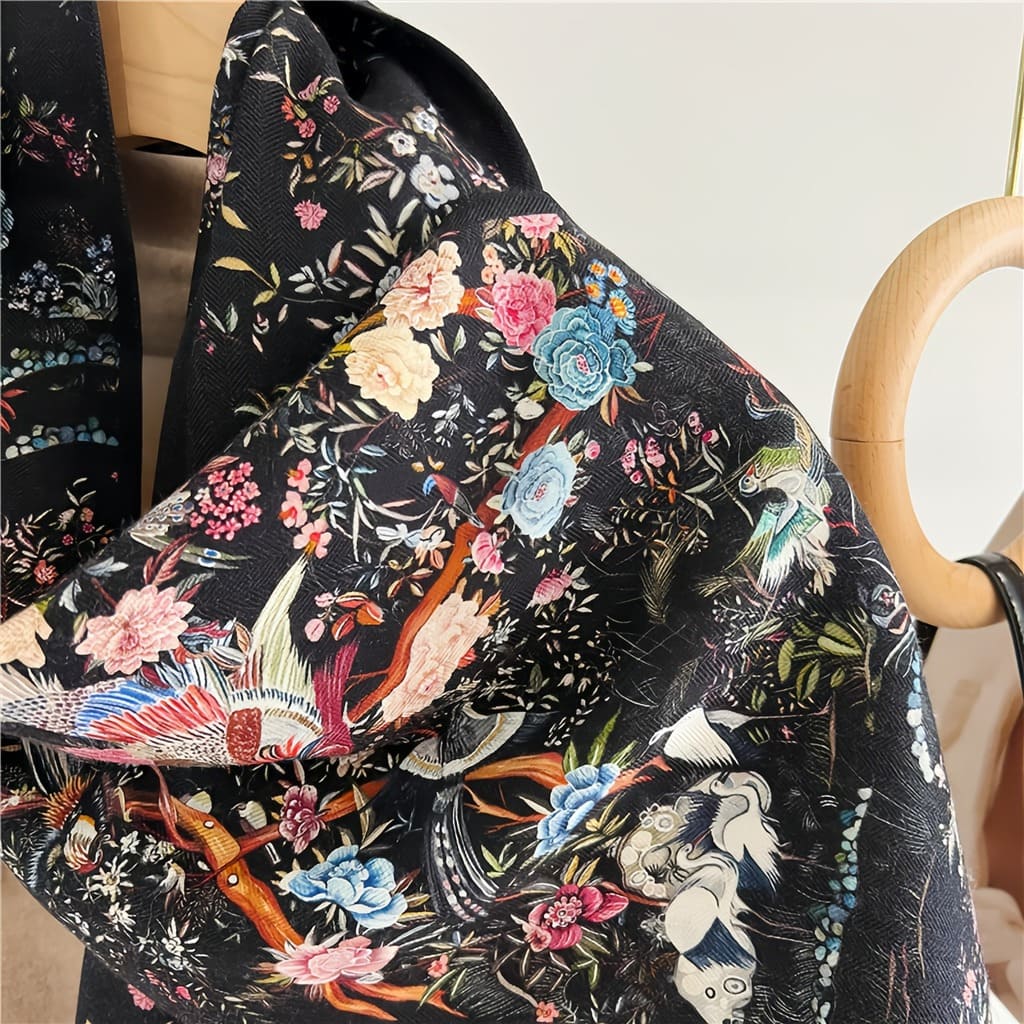 MaraSilk Pure Mulberry Silk-Wool Scarf - Ribbon MS814