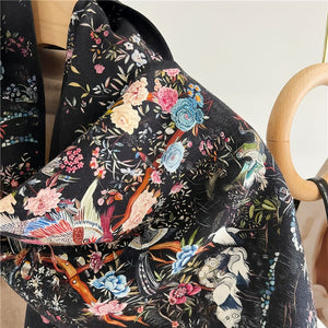 MaraSilk Pure Mulberry Silk-Wool Scarf - Ribbon MS814