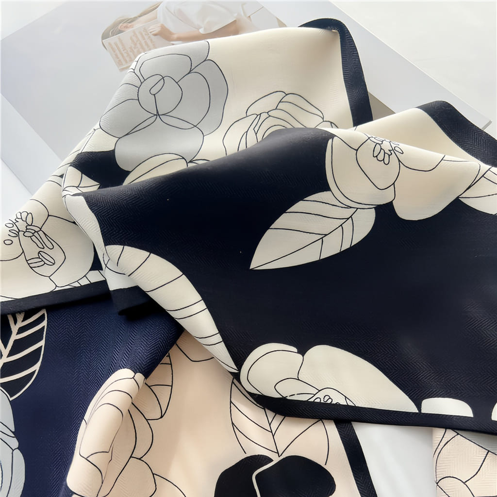 MaraSilk Pure Mulberry Silk-Wool Scarf - Ribbon MS814