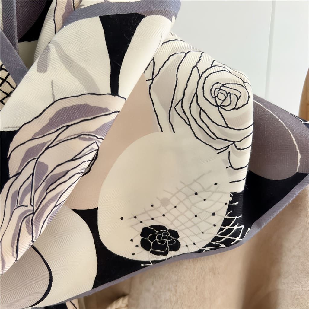 MaraSilk Pure Mulberry Silk-Wool Scarf - Ribbon MS814