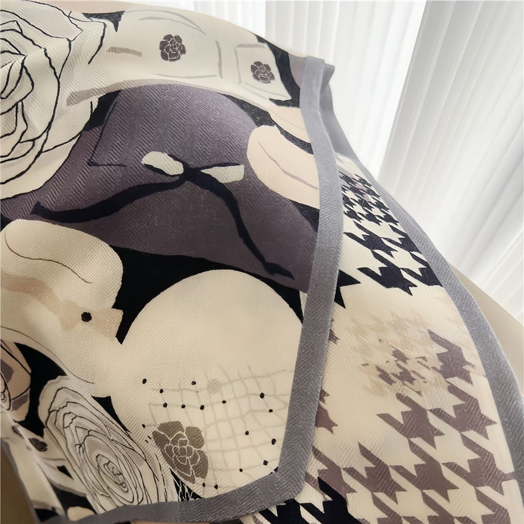 MaraSilk Pure Mulberry Silk-Wool Scarf - Ribbon MS814