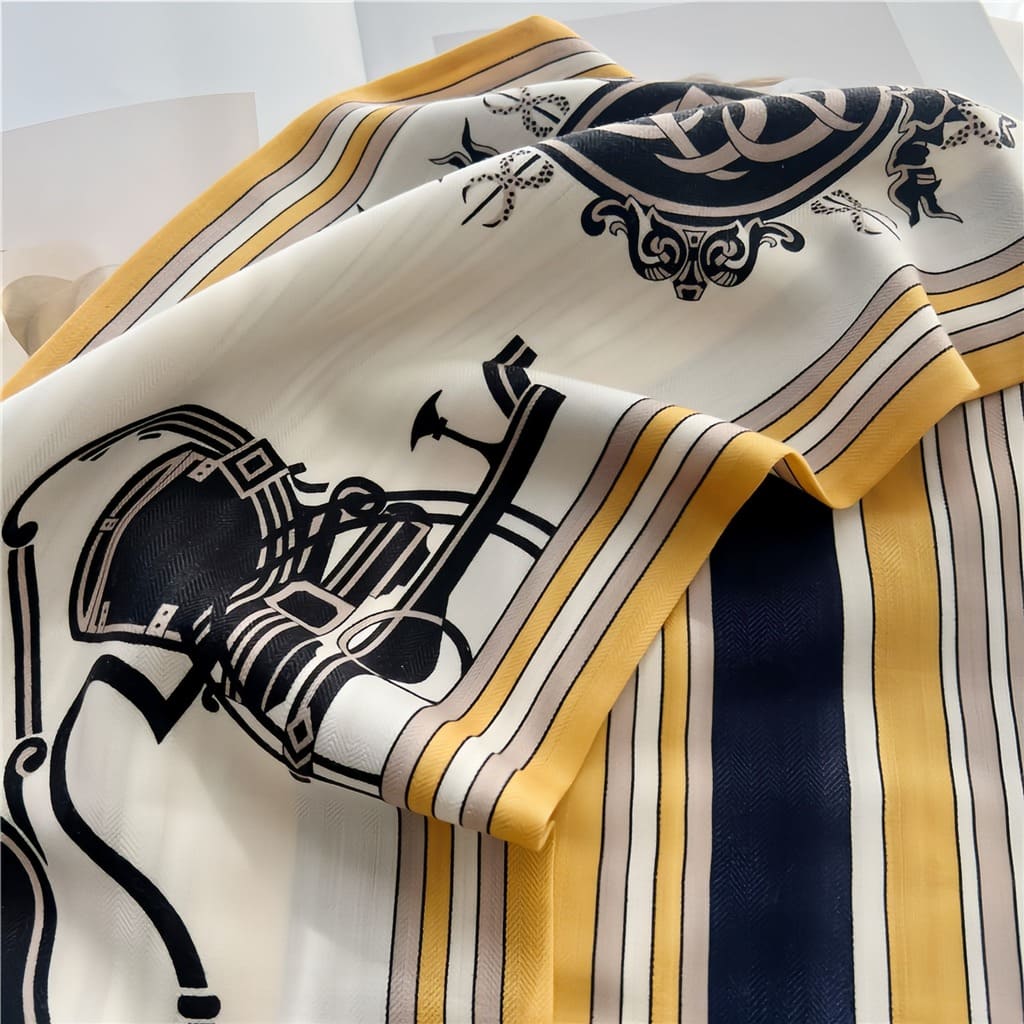 MaraSilk Pure Mulberry Silk-Wool Scarf - Ribbon MS814