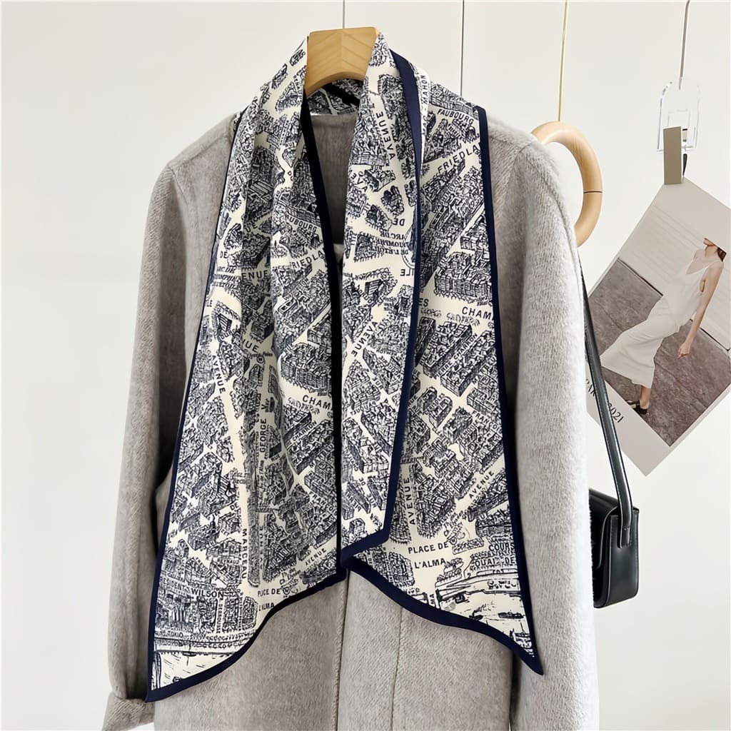 MaraSilk Pure Mulberry Silk-Wool Scarf - Ribbon MS814