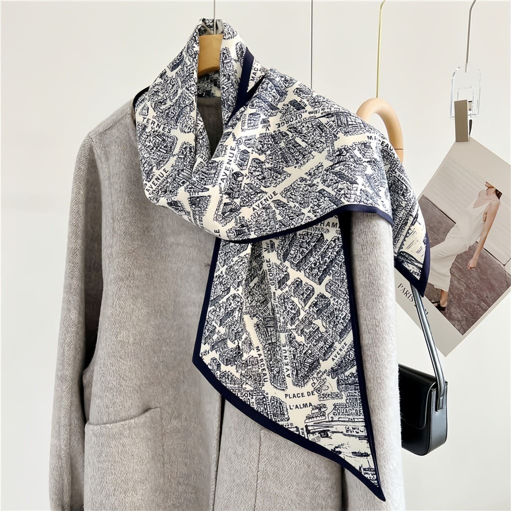 MaraSilk Pure Mulberry Silk-Wool Scarf - Ribbon MS814