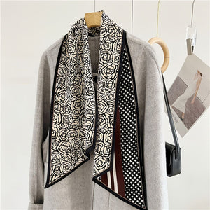 MaraSilk Pure Mulberry Silk-Wool Scarf - Ribbon MS814