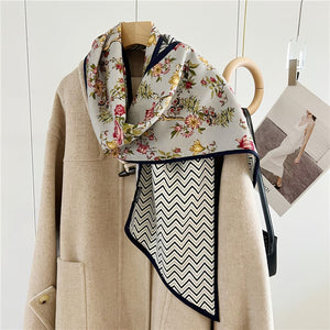 MaraSilk Pure Mulberry Silk-Wool Scarf - Ribbon MS814