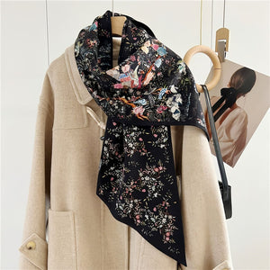 MaraSilk Pure Mulberry Silk-Wool Scarf - Ribbon MS814