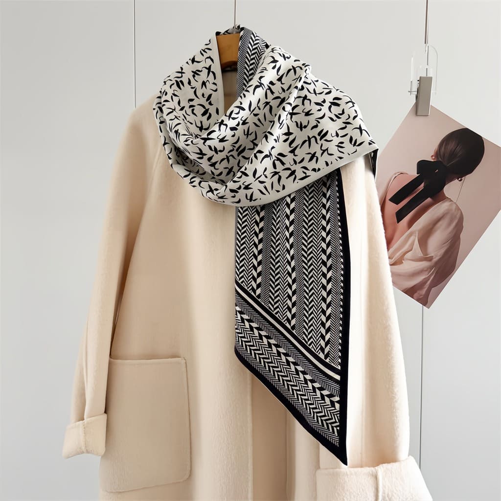 MaraSilk Pure Mulberry Silk-Wool Scarf - Ribbon MS814 57" x 10" MS81402