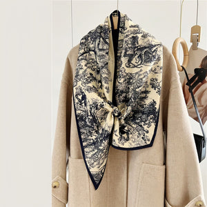 MaraSilk Pure Mulberry Silk-Wool Scarf - Ribbon MS814