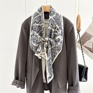 MaraSilk Pure Mulberry Silk-Wool Scarf - Ribbon MS814