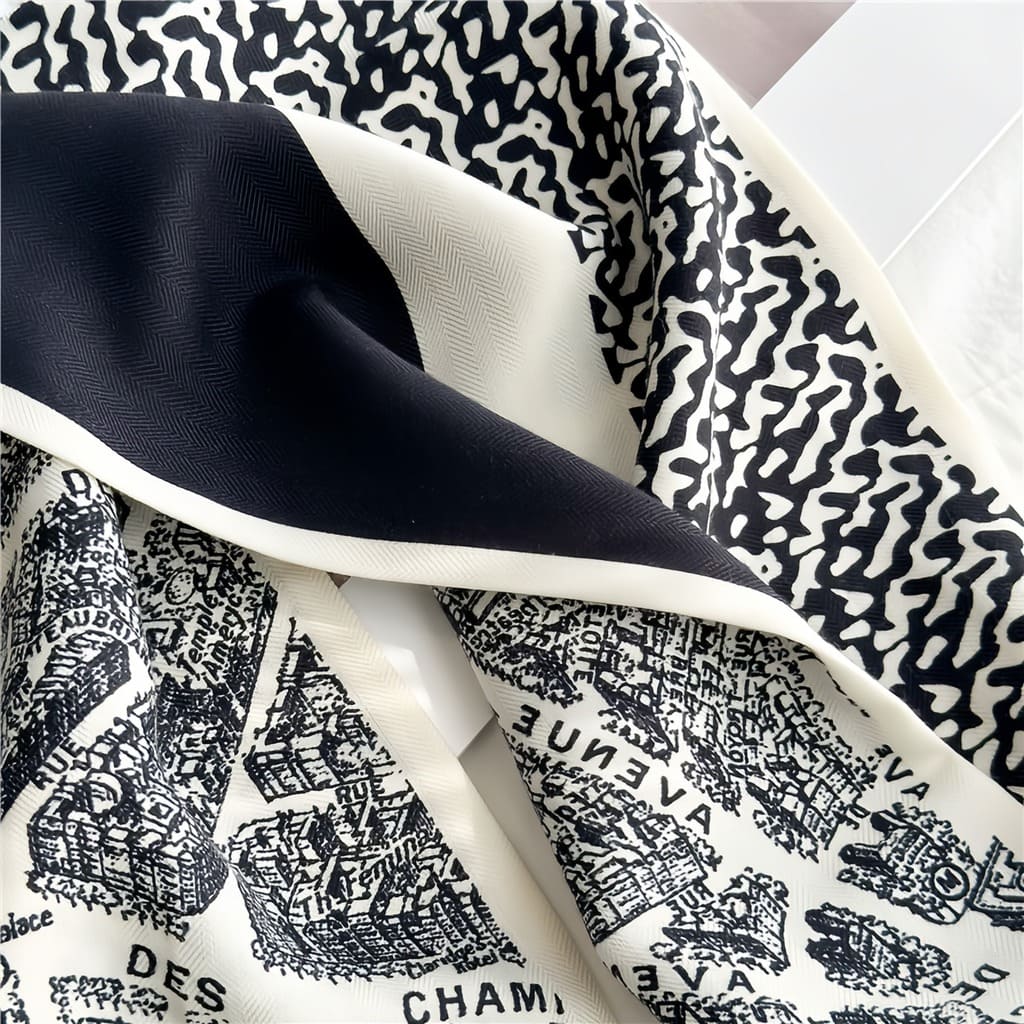 MaraSilk Pure Mulberry Silk-Wool Scarf - Ribbon MS814