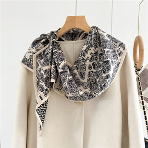 MaraSilk Pure Mulberry Silk-Wool Scarf - Ribbon MS814