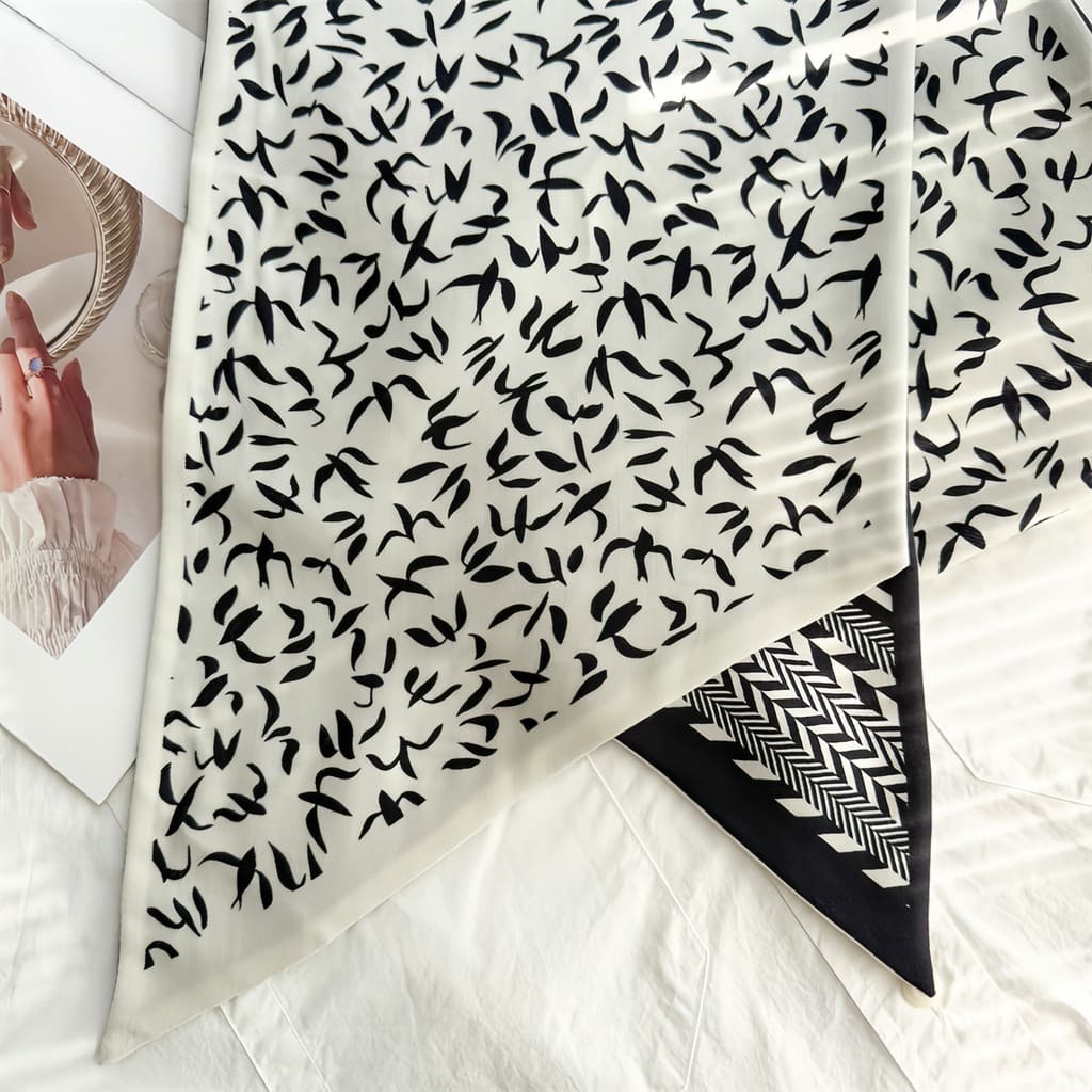 MaraSilk Pure Mulberry Silk-Wool Scarf - Ribbon MS814