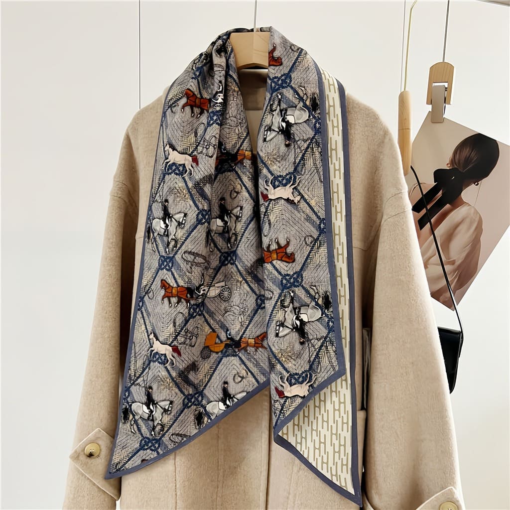 MaraSilk Pure Mulberry Silk-Wool Scarf - Ribbon MS814