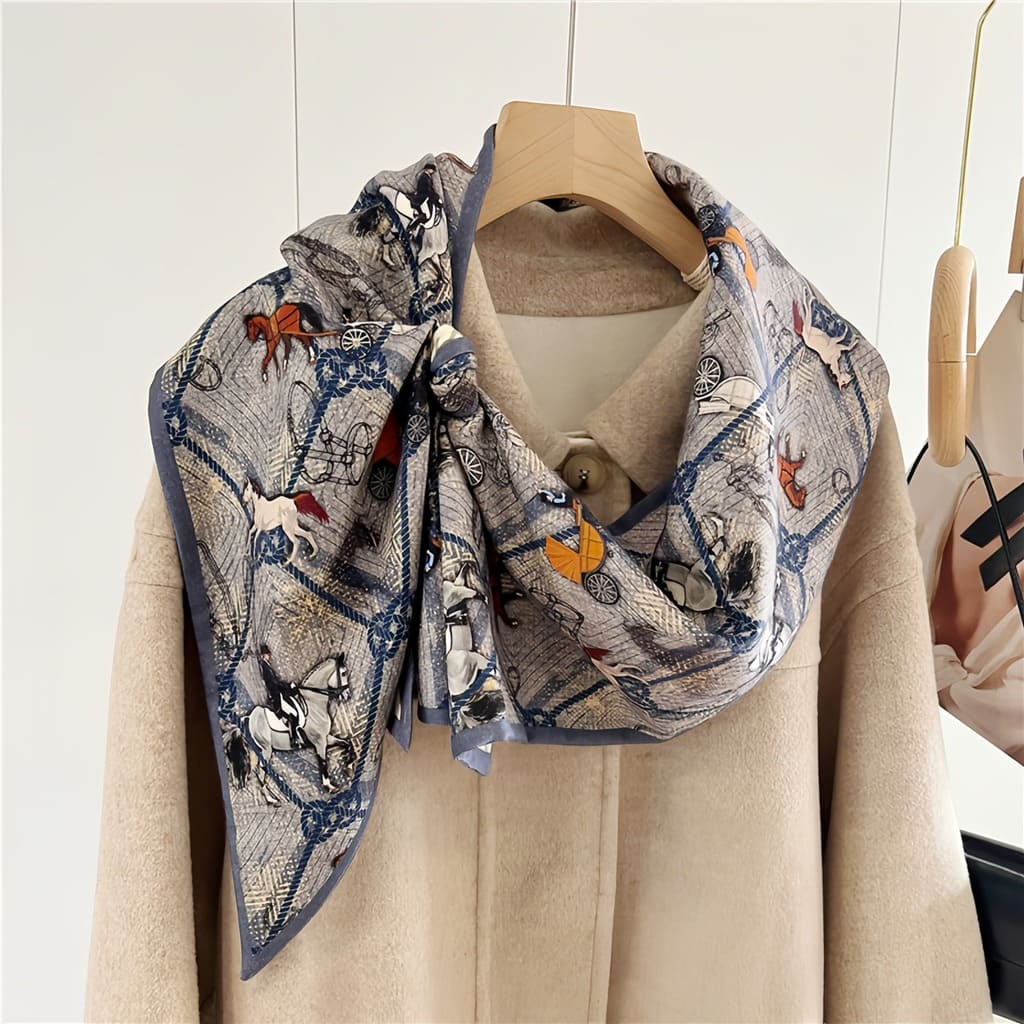 MaraSilk Pure Mulberry Silk-Wool Scarf - Ribbon MS814