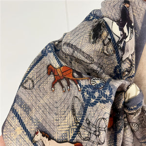 MaraSilk Pure Mulberry Silk-Wool Scarf - Ribbon MS814