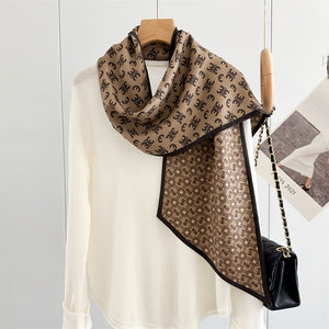 MaraSilk Pure Mulberry Silk-Wool Scarf - Ribbon MS814