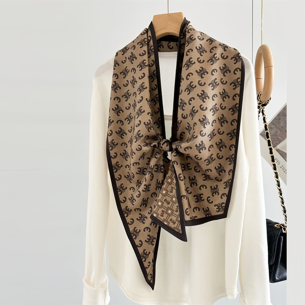 MaraSilk Pure Mulberry Silk-Wool Scarf - Ribbon MS814