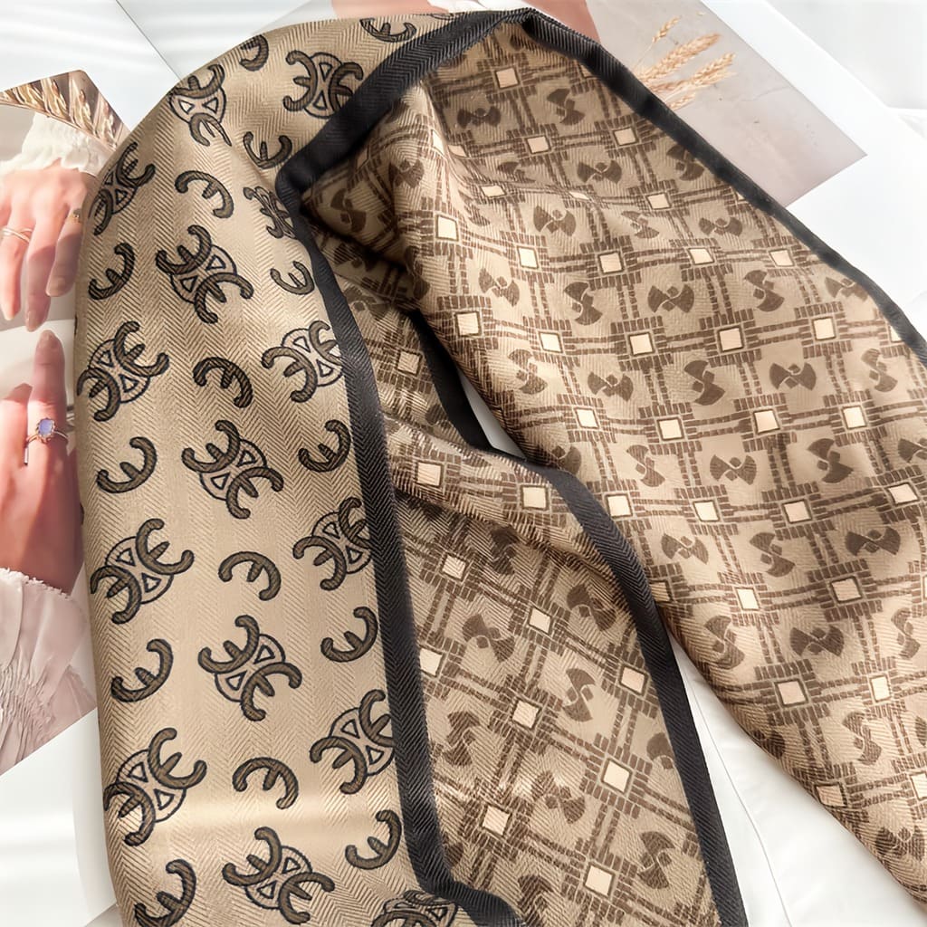 MaraSilk Pure Mulberry Silk-Wool Scarf - Ribbon MS814