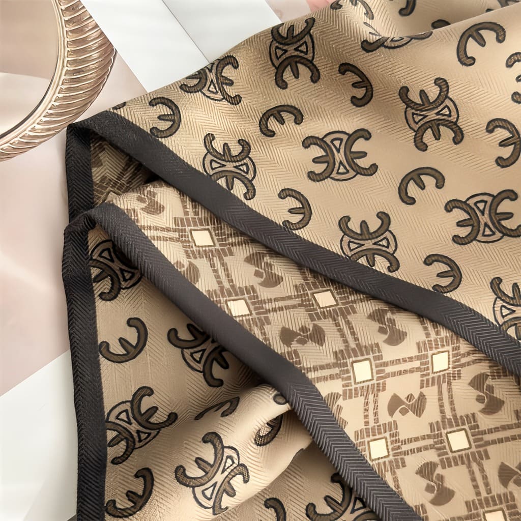 MaraSilk Pure Mulberry Silk-Wool Scarf - Ribbon MS814