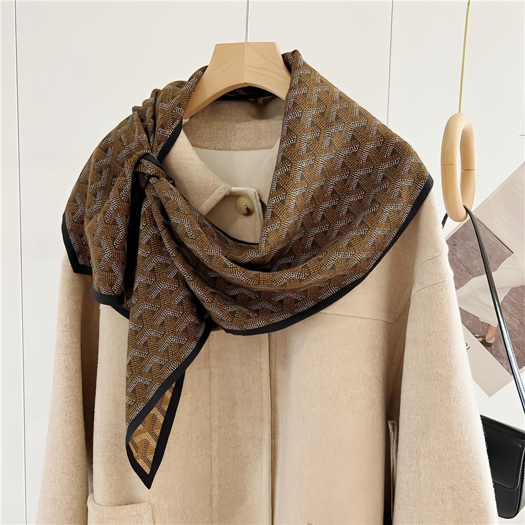 MaraSilk Pure Mulberry Silk-Wool Scarf - Ribbon MS814