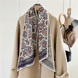 MaraSilk Pure Mulberry Silk-Wool Scarf - Ribbon MS814