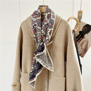 MaraSilk Pure Mulberry Silk-Wool Scarf - Ribbon MS814